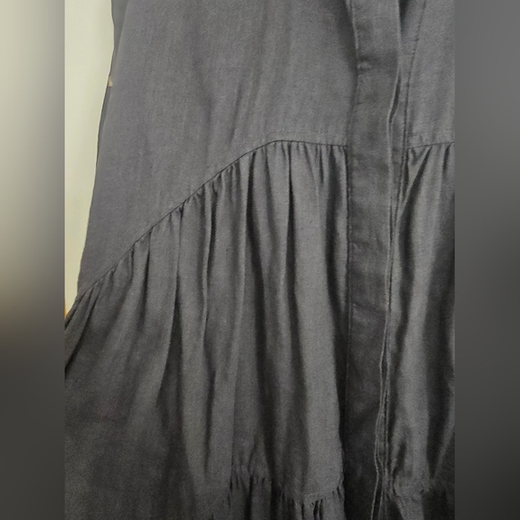 100% LINEN Elegant Gray Women's Dress - Picture 3 of 12